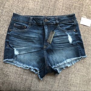 Hot denim ribbed shorts